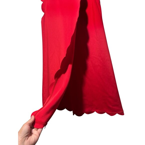 Ted Baker Jasmint Scallop Overlay Dress Womens 3 Size 8 Red Knee Length Classic - Picture 11 of 16